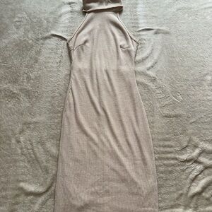 Elegant Tan Sleeveless Dress